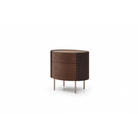 Lantine Bedside Table Walnut Wood & Brass Legs 2 Drawer by Tommy Franks