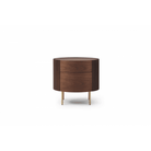 Lantine Bedside Table Walnut Wood & Brass Legs 2 Drawer by Tommy Franks