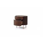 Lantine Bedside Table Walnut Wood & Brass Legs 2 Drawer by Tommy Franks
