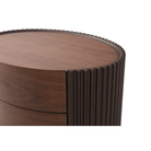 Lantine Bedside Table Walnut Wood & Brass Legs 2 Drawer by Tommy Franks