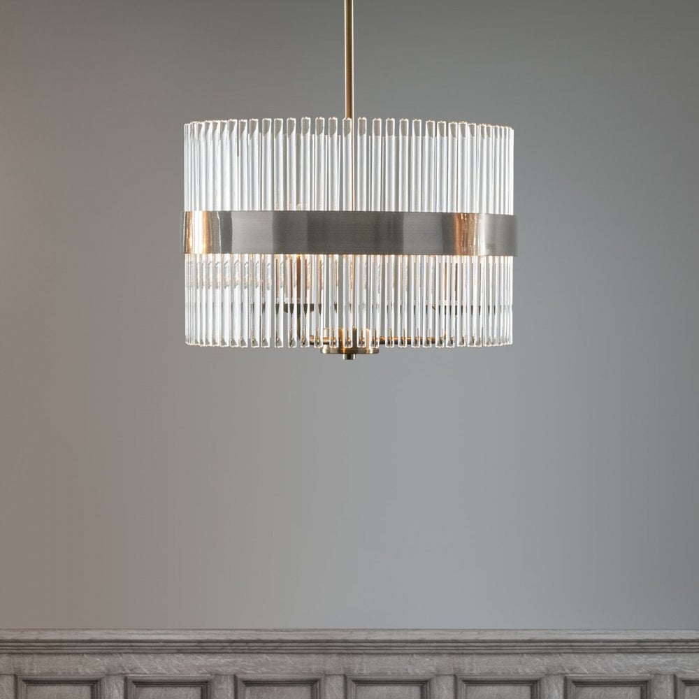 Alexa Polished Nickel 3 Light Glass Pendant Light – Cp Lighting