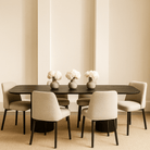 Lantine Black Oak & Brass Dining Table by Tommy Franks