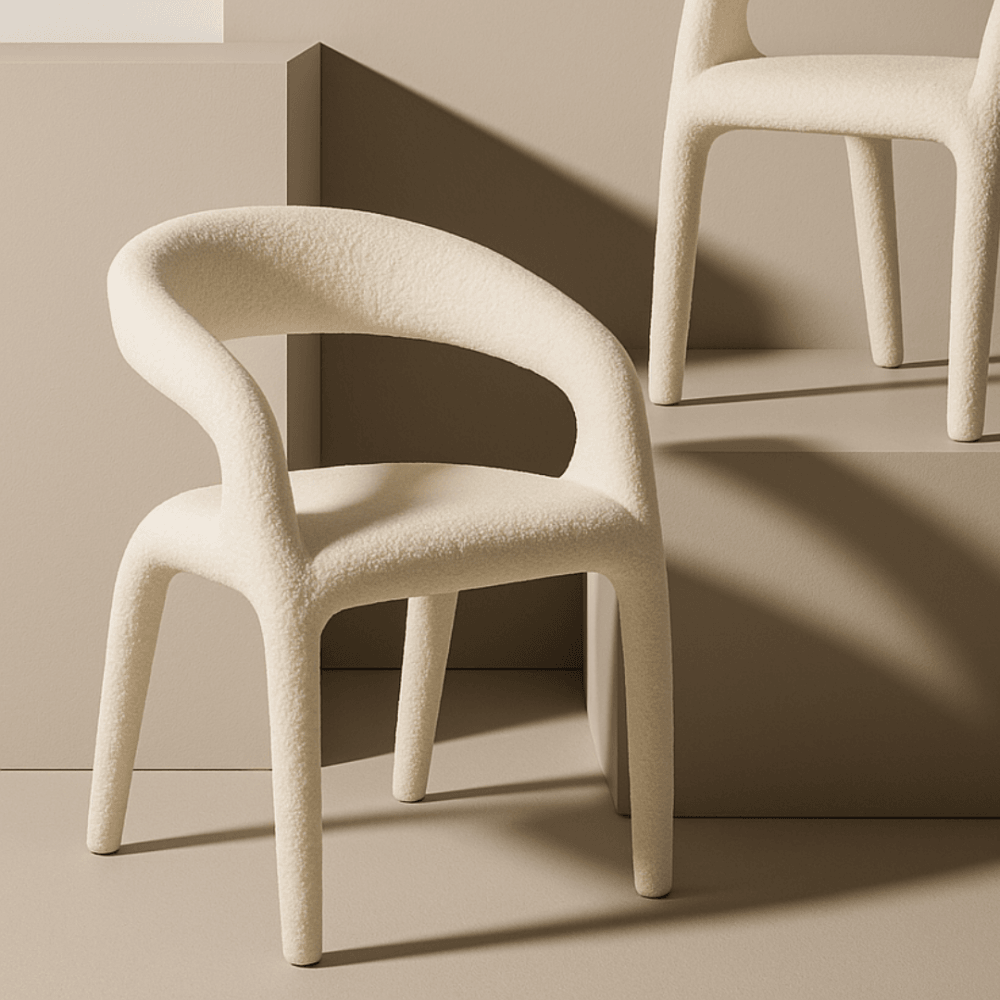Escada Polar Bouclé Dining Chair by Tommy Franks