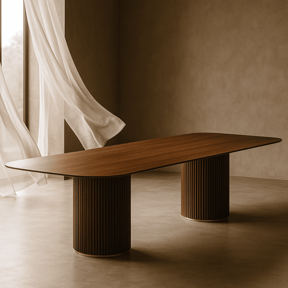 Lantine Walnut & Brass Dining Table 240cm by Tommy Franks