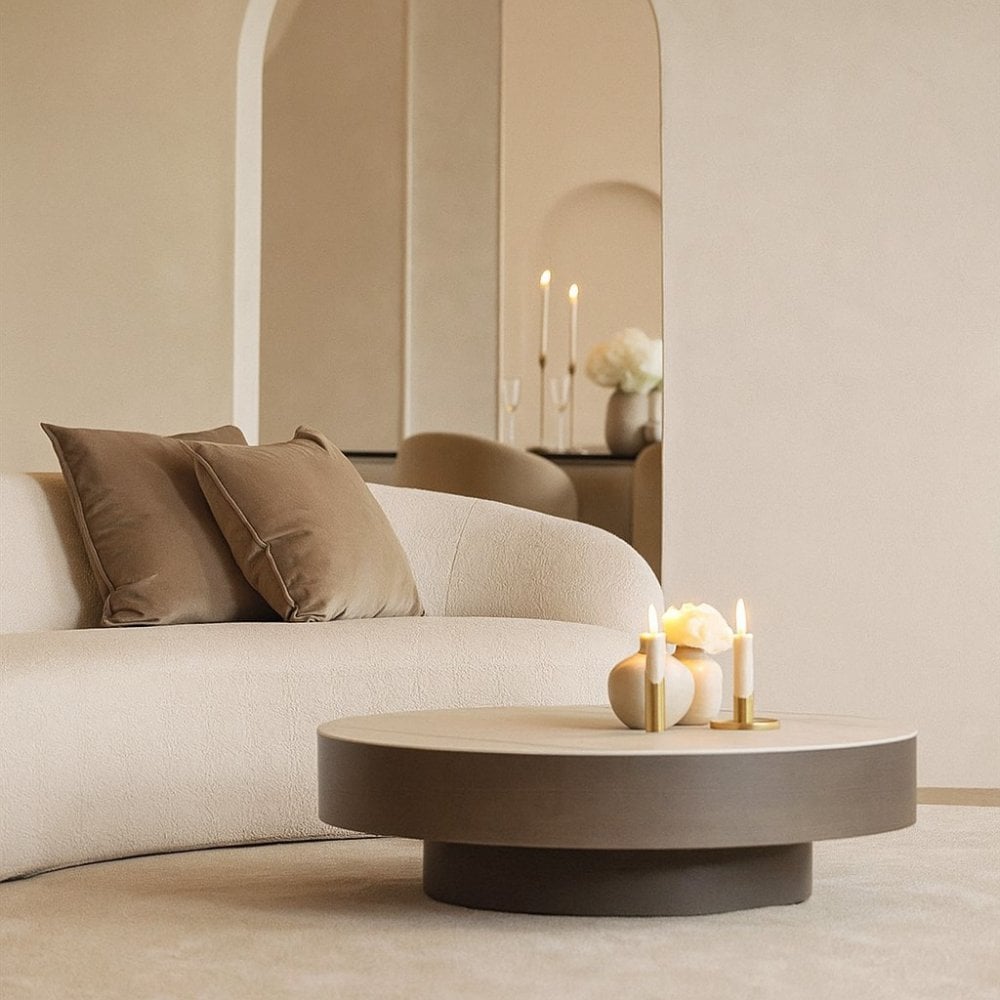 Coin Coffee Table Pewter Ceramic Top by Tommy Franks