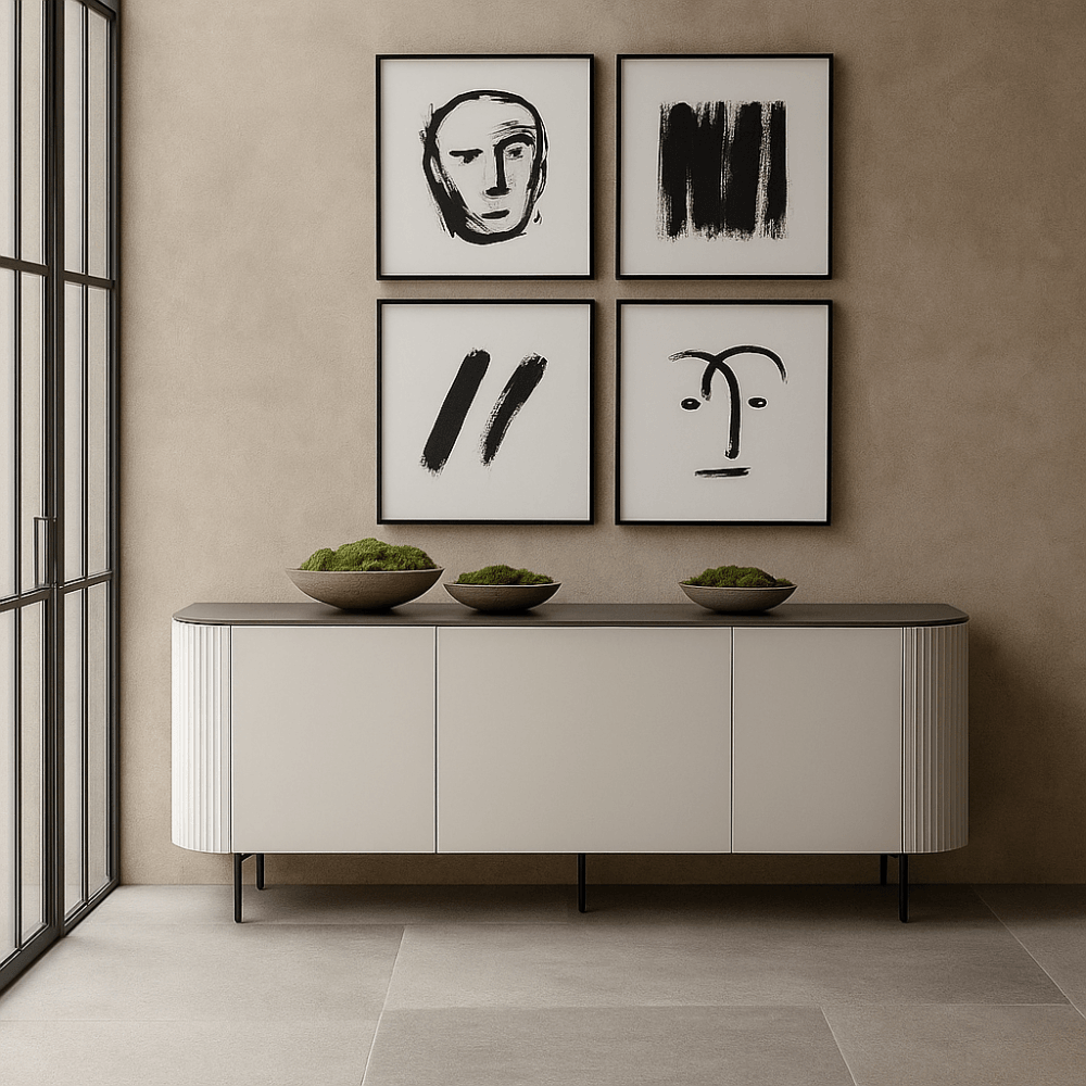 Lantine Matte Beige Sideboard by Tommy Franks