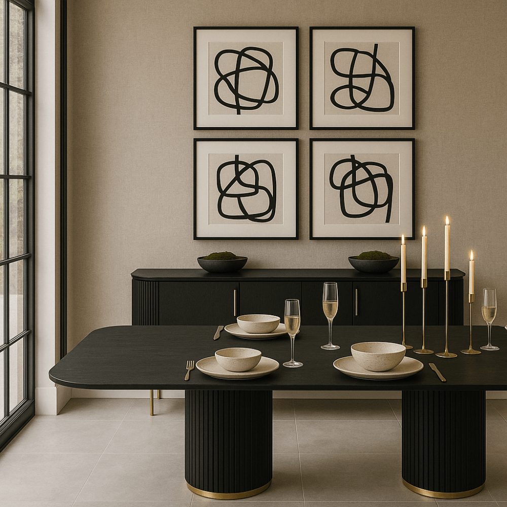 Lantine Black Oak & Brass Buffet by Tommy Franks