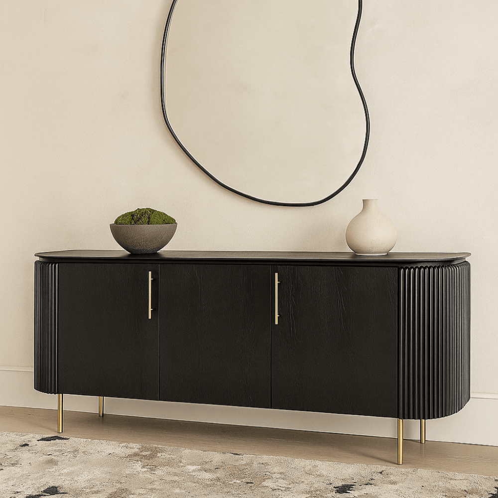 Lantine Black Oak & Brass Buffet by Tommy Franks