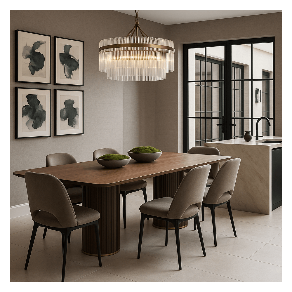 Lantine Walnut & Brass Dining Table 240cm by Tommy Franks