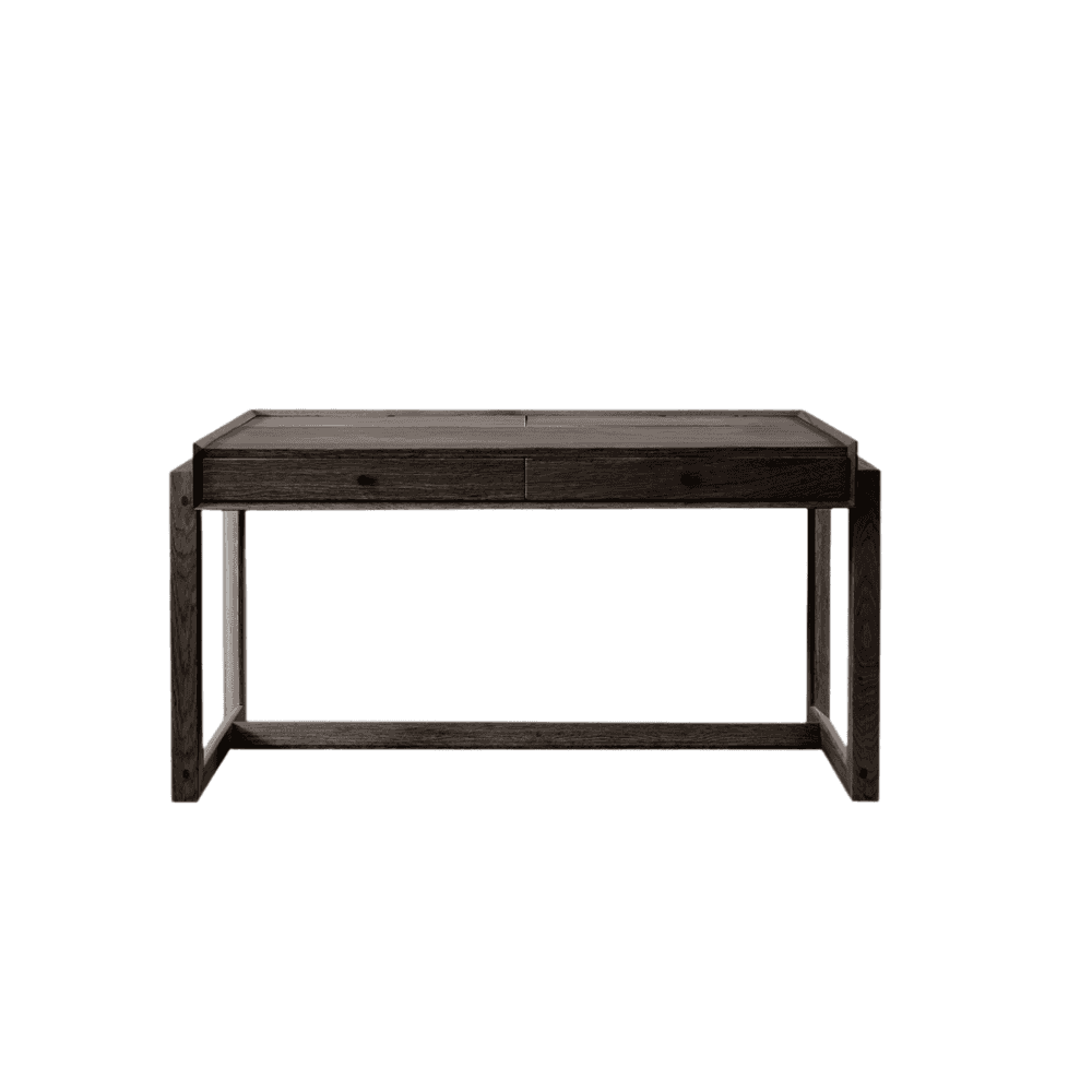 Offset Black Solid Oak Desk by Tommy Franks