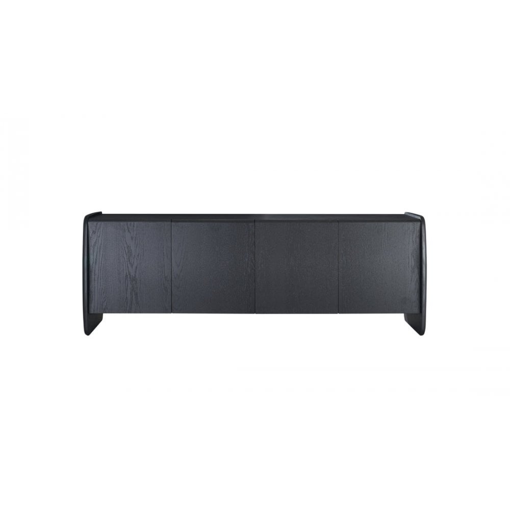 Underline 4 Door Black Oak Sideboard Buffet by Tommy Franks