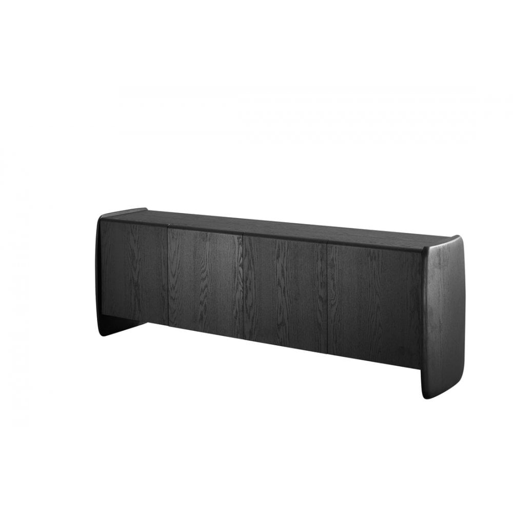 Underline 4 Door Black Oak Sideboard Buffet by Tommy Franks