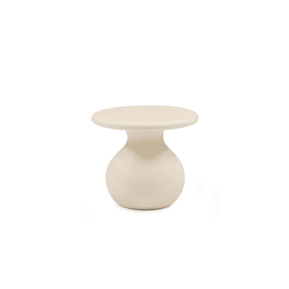 Rolo Matte Beige Side Table by Tommy Franks