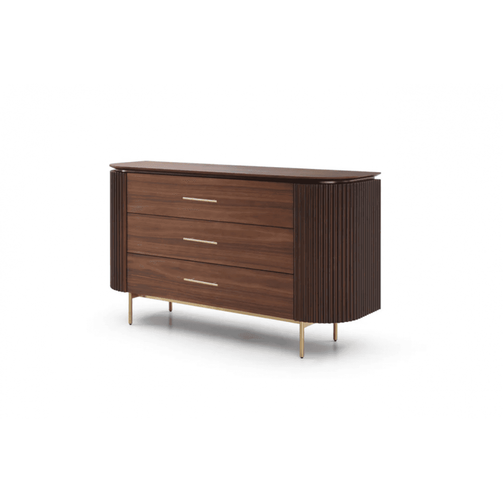 Lantine Walnut & Brass Chest of Drawers by Tommy Franks