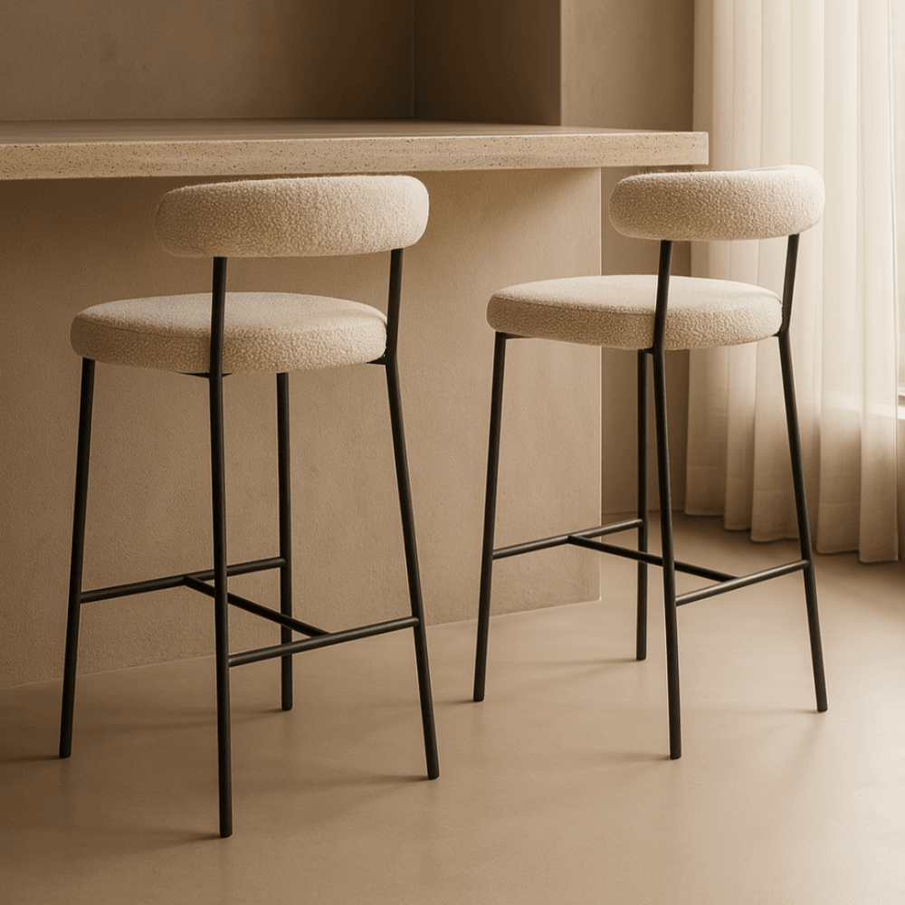 Alita Dark Marble Bar Stool by Tommy Franks