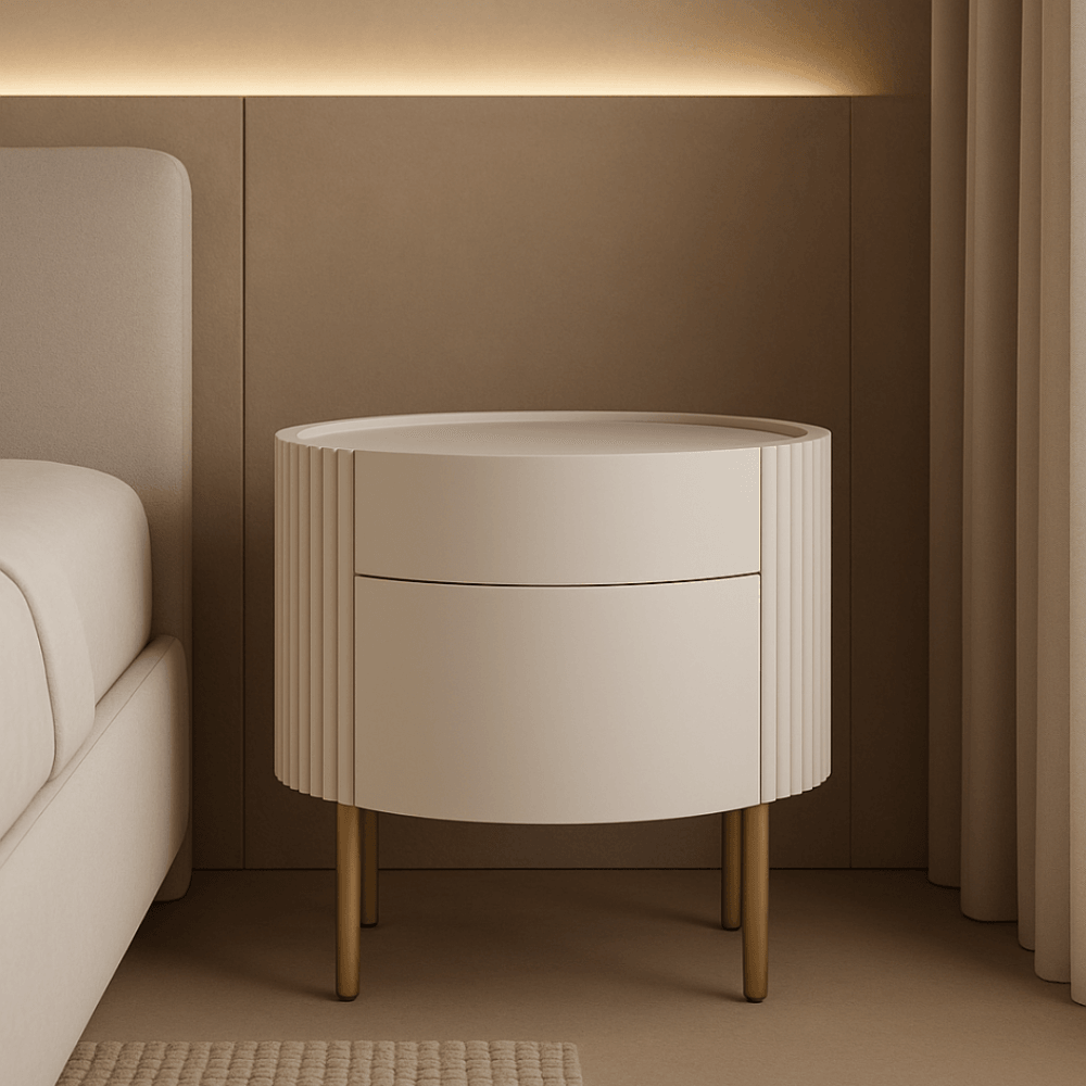 Lantine Beige Bedside Table by Tommy Franks