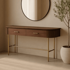 Lantine Walnut & Brass Console Table by Tommy Franks