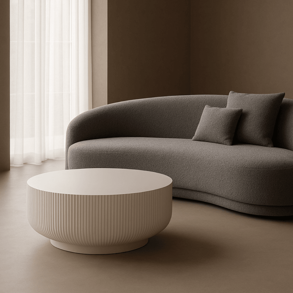 Ridge White Coffee Table by Tommy Franks