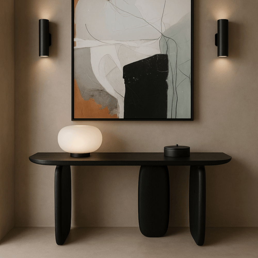 Underline Black Oak Console Table by Tommy Franks