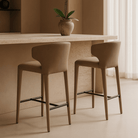 Vela Vintage Eco Pelle Cognac Counter Bar Stool by Tommy Franks