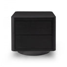 Coin Bedside Table Smoke Oak Wood & Metal Base by Tommy Franks