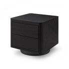 Coin Bedside Table Smoke Oak Wood & Metal Base by Tommy Franks