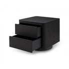 Coin Bedside Table Smoke Oak Wood & Metal Base by Tommy Franks