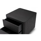 Coin Bedside Table Smoke Oak Wood & Metal Base by Tommy Franks