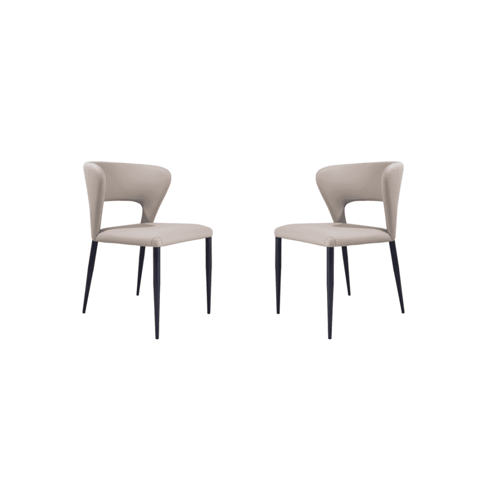 Pari II Dining Chairs Grey Fabric Seat Set of 2 by Tommy Franks