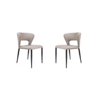 Pari II Dining Chairs Grey Fabric Seat Set of 2 by Tommy Franks