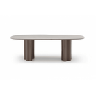 Moon Dining Table Cocoa Wood & Cream Ceramic Top by Tommy Franks
