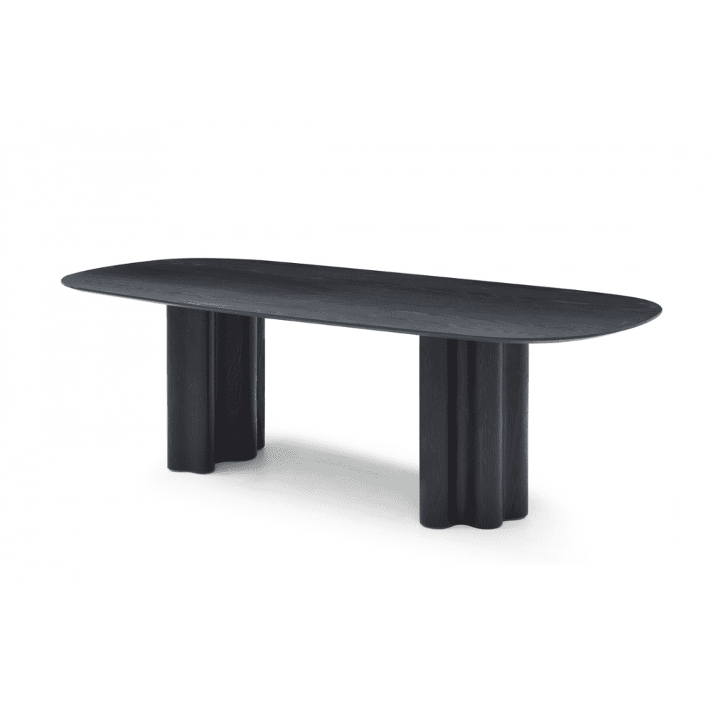 Moon Dining Table Black Oak Wood by Tommy Franks