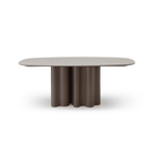 Moon Dining Table Cocoa Wood & Cream Ceramic Top 200cm by Tommy Franks