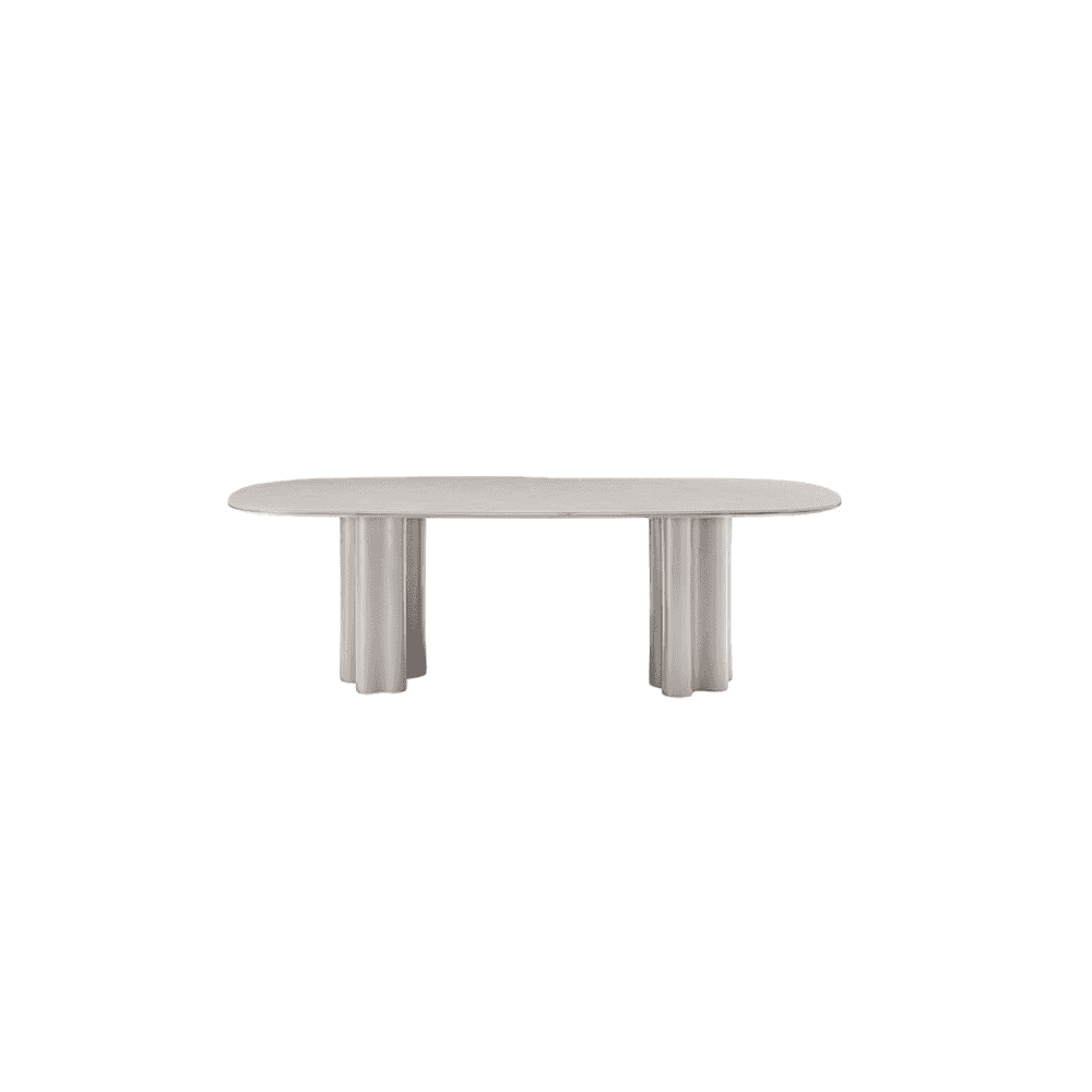 Moon Matte Beige Dining Table by Tommy Franks