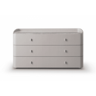 Vertu Dresser Matte Beige Walnut Wood & Bianco Carrara Marble Top 3 Drawer by Tommy Franks