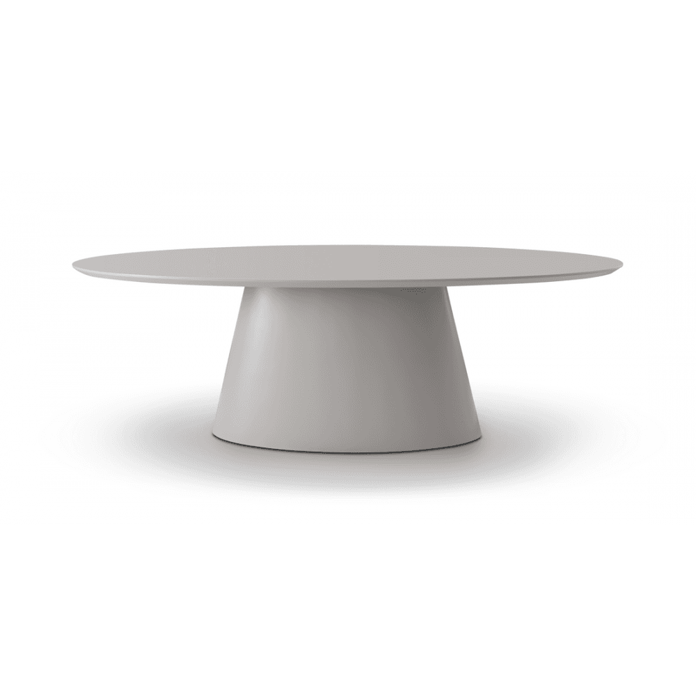 Tavamo Matte Beige Oval Dining Table by Tommy Franks