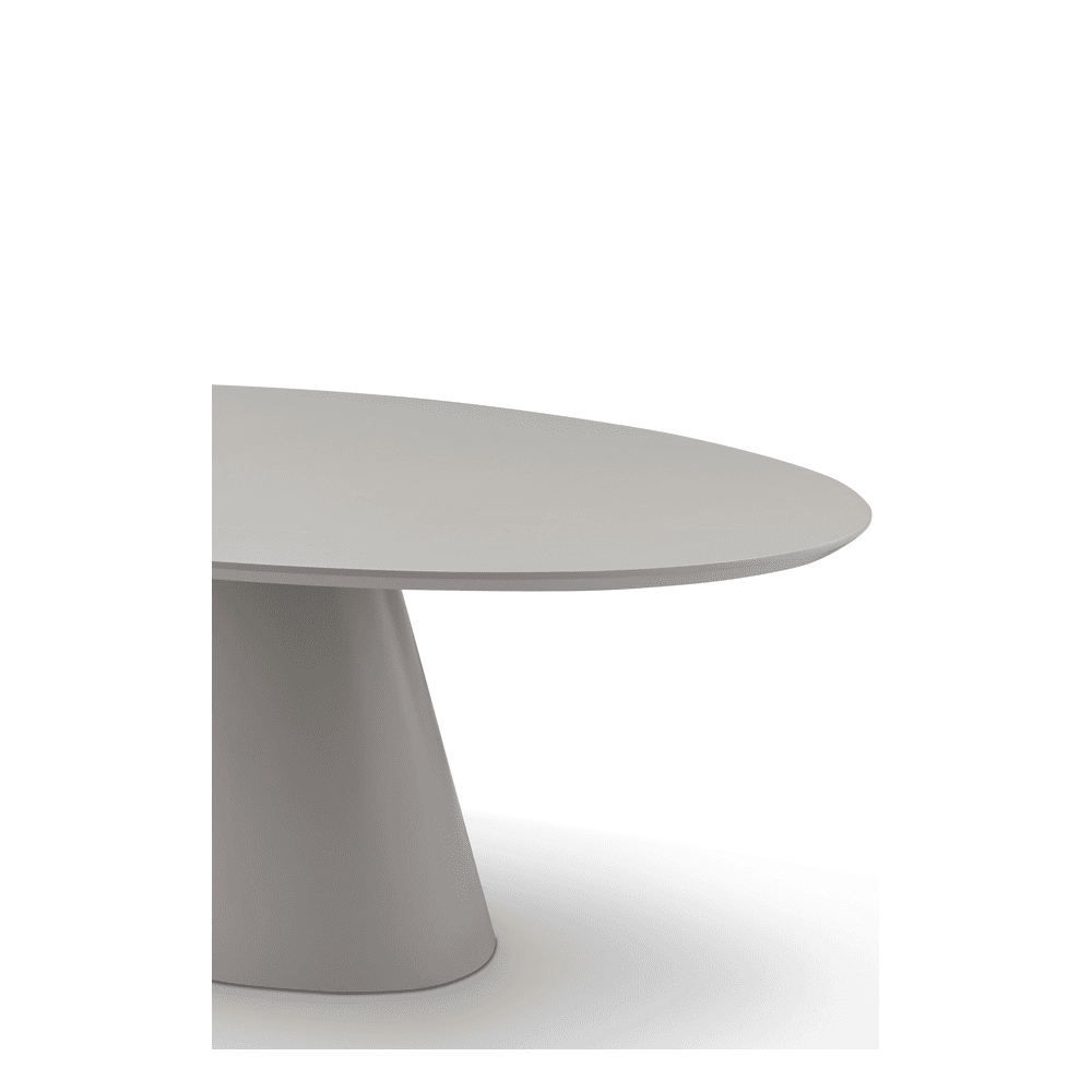 Tavamo Matte Beige Oval Dining Table by Tommy Franks