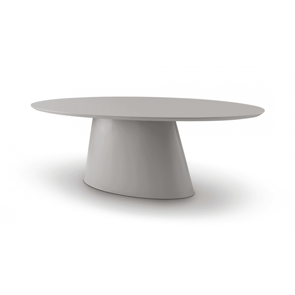 Tavamo Matte Beige Oval Dining Table by Tommy Franks