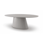 Tavamo Matte Beige Oval Dining Table by Tommy Franks