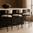 Envie Giselle Grey Beige Counter Bar Stool by Tommy Franks