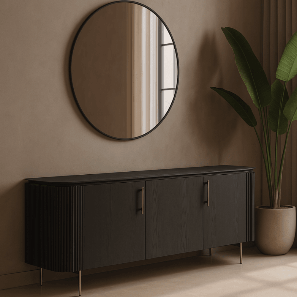 Lantine Black Oak & Brass Buffet by Tommy Franks