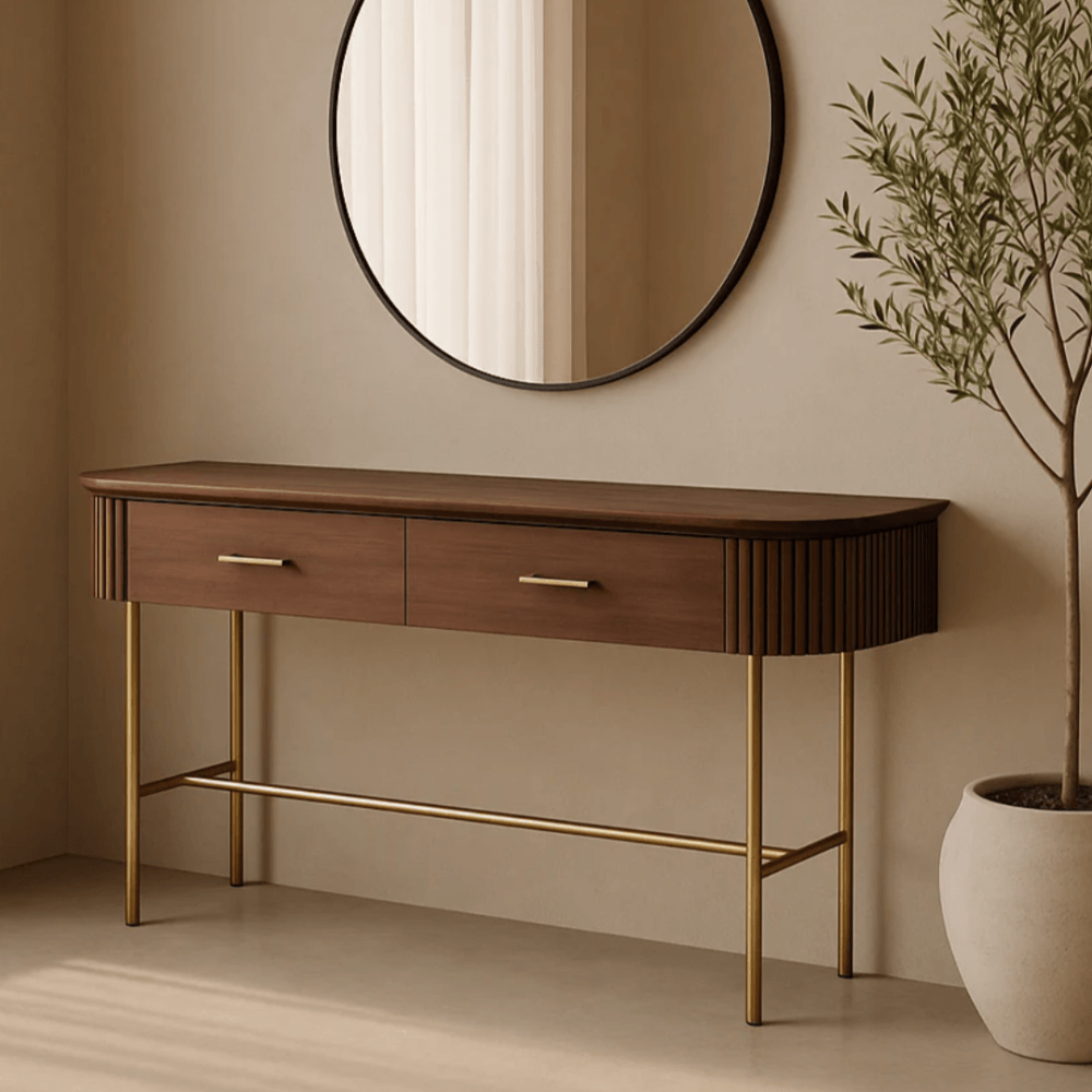 Lantine Walnut Console Table by Tommy Franks