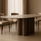 Moon Dining Table Cocoa Wood & Cream Ceramic Top 200cm by Tommy Franks