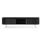 Lantine TV Media Unit Black Oak & Brass with Brass Handles & Legs by Tommy Franks