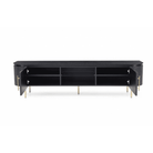Lantine TV Media Unit Black Oak & Brass with Brass Handles & Legs by Tommy Franks