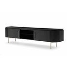 Lantine TV Media Unit Black Oak & Brass with Brass Handles & Legs by Tommy Franks