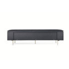 Lantine TV Media Unit Black Oak & Brass with Brass Handles & Legs by Tommy Franks