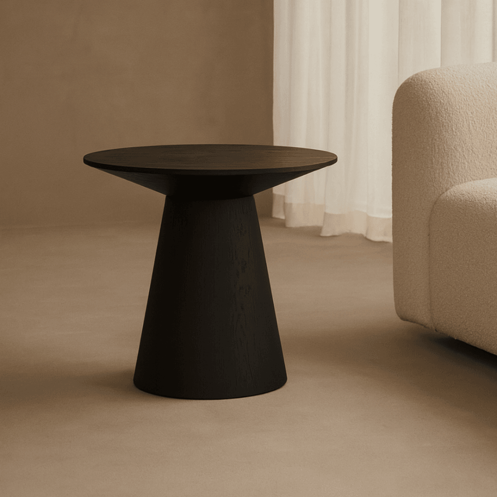Tavamo Black Oak Side Table by Tommy Franks