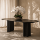 Moon Dining Table Black Oak Wood by Tommy Franks
