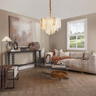 Lane Coffee Table Smoke Oak Wood & Gold Frame by Tommy Franks